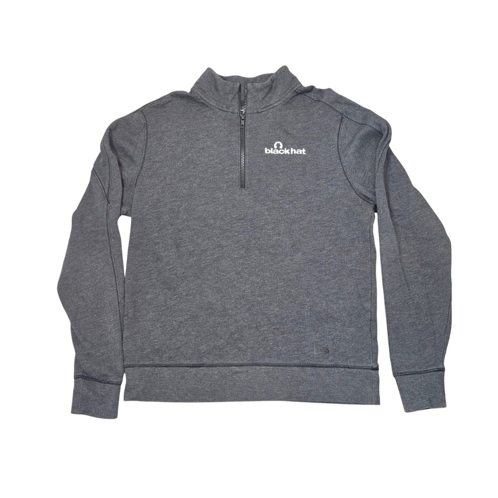 Black Hat Cybersecurity Quarter Zip Pullover Sweatshirt Mens Medium Grey